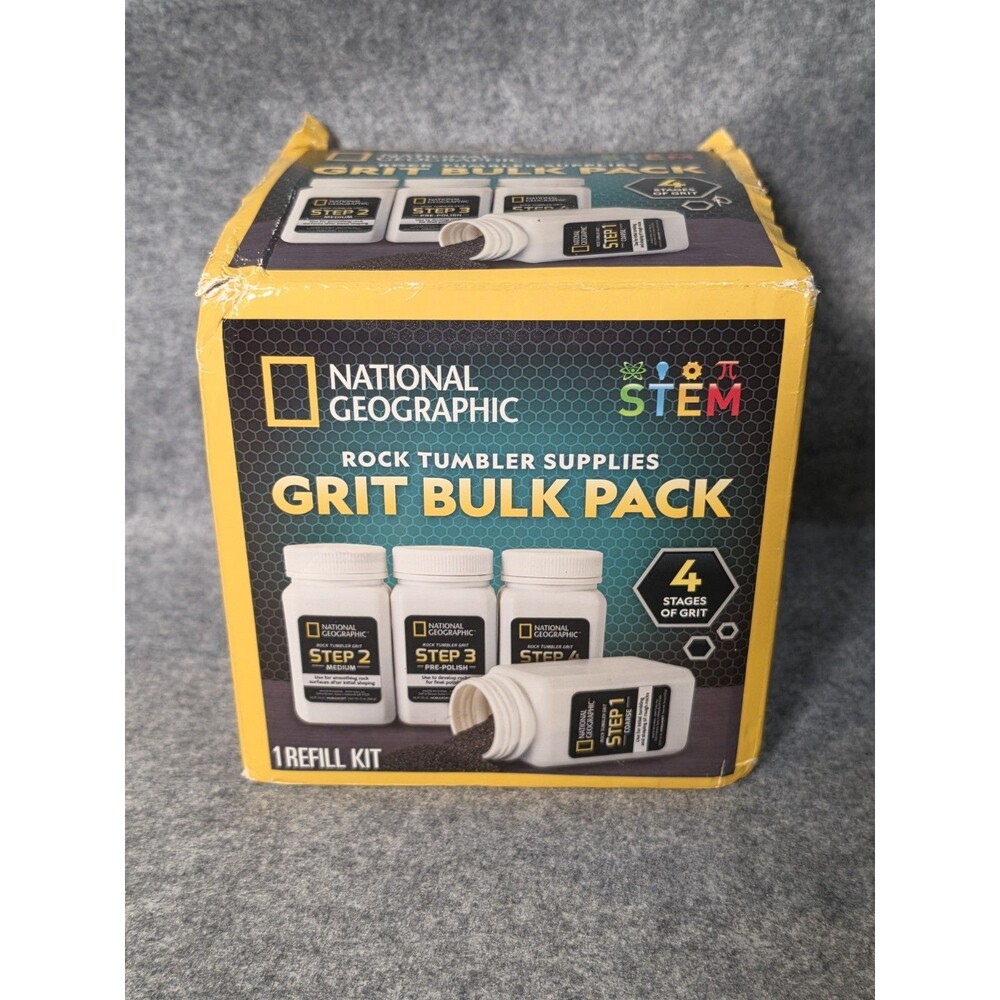 Rock Tumbler Grit Bulk Pack - 4 Stages - STEM - National Geographic
